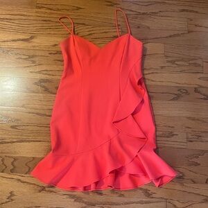 Likely Red Mini Dress - Size 12 - Ruffle Detail - Cocktail Dress